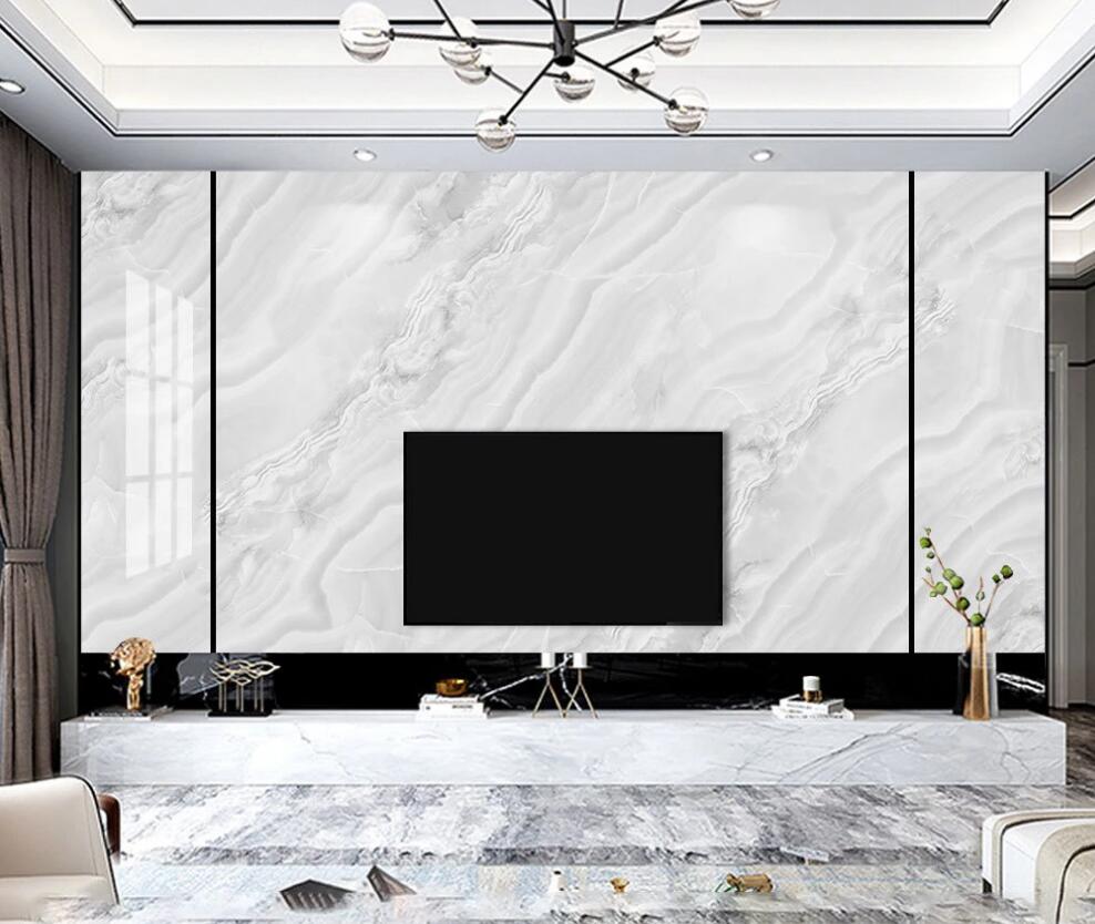 3D White Faint Twill 1287 Wall Murals