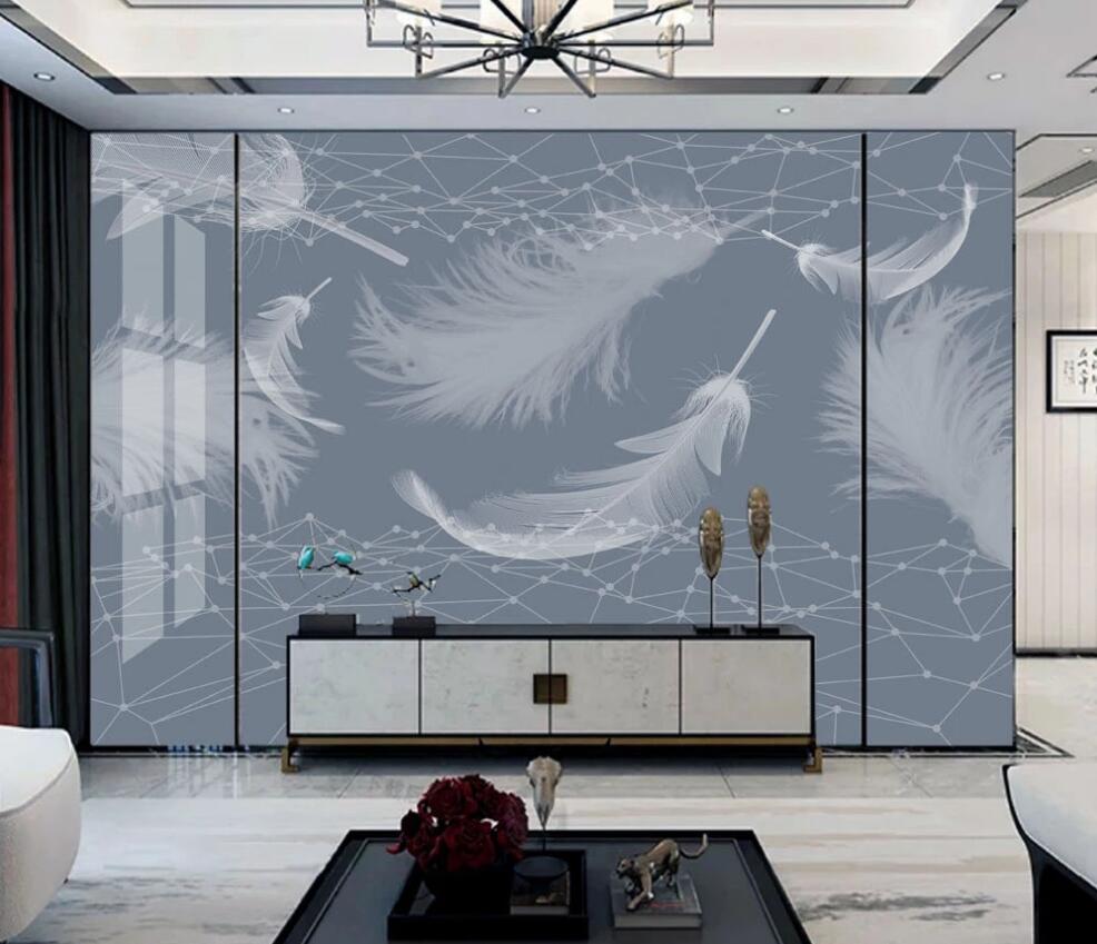 3D Elegant Feathers 1270 Wall Murals