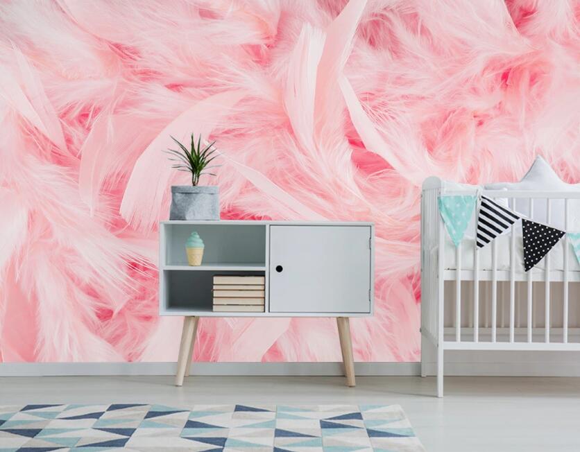 3D Bright Pink Stacked Feathers 2365 Wall Murals