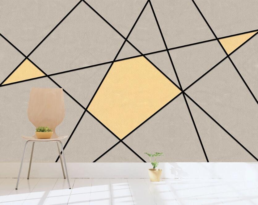 3D Triangle Outlined By Black Lines 2352 Wall Murals