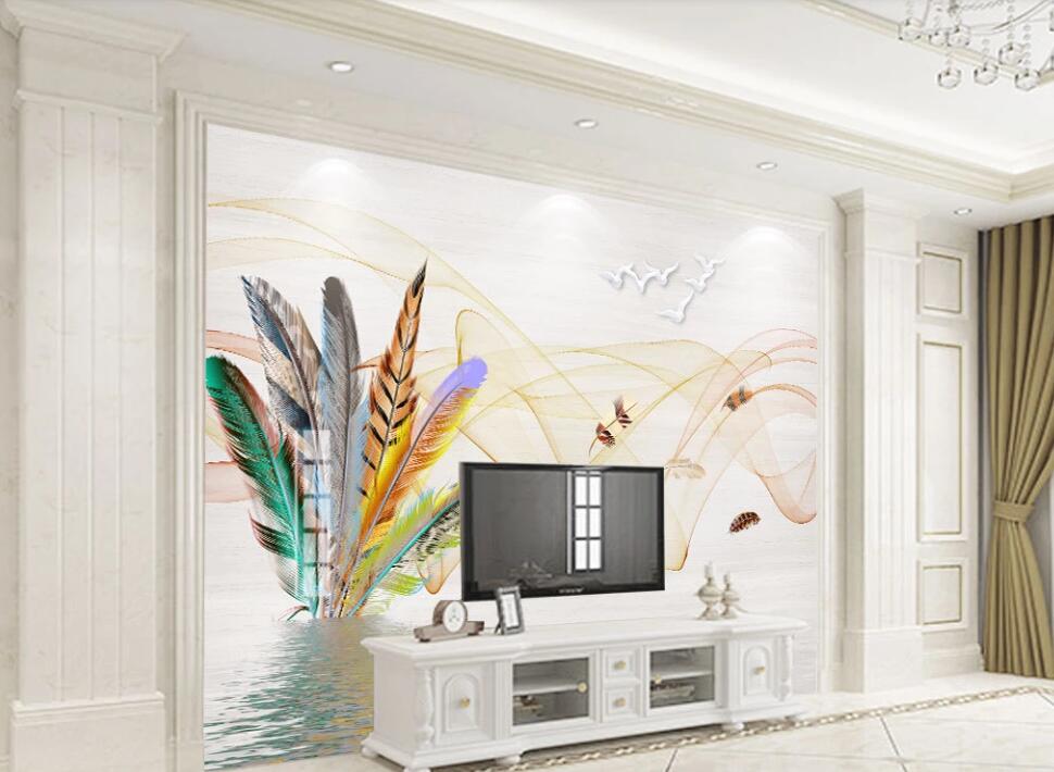 3D Colorful Noble Feathers 2351 Wall Murals