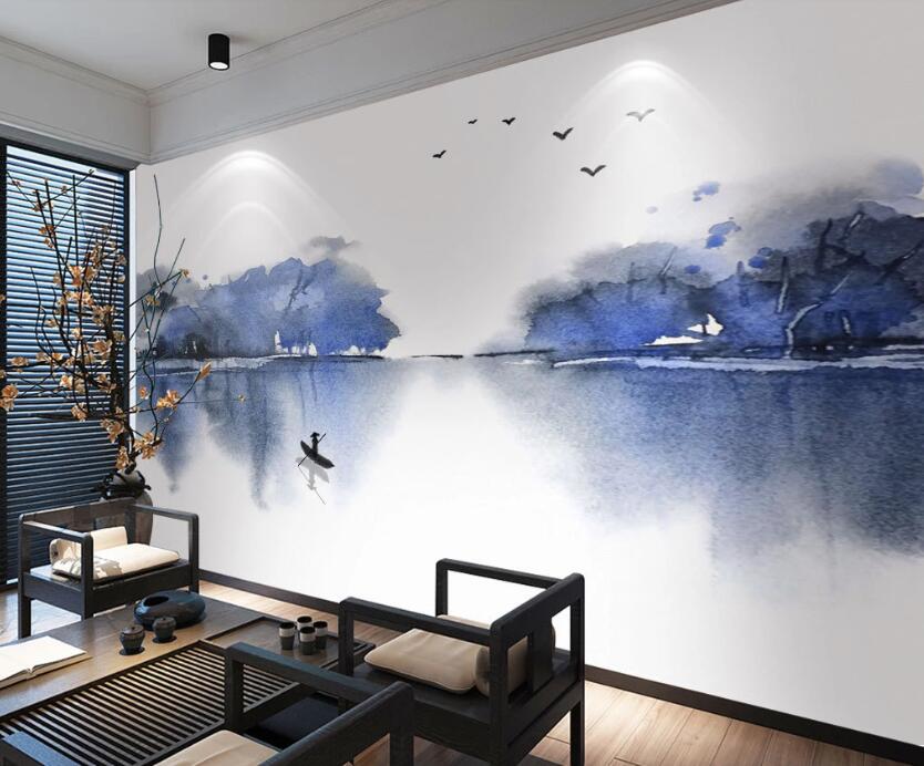 3D Dark Blue Ink Embellishment 2325 Wall Murals