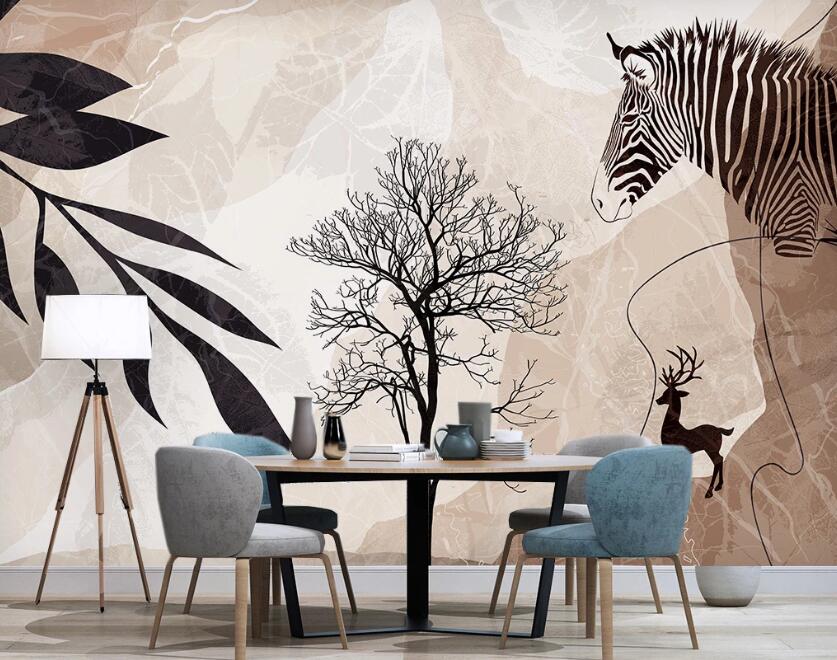 3D Black Dead Tree In The Center 2591 Wall Murals