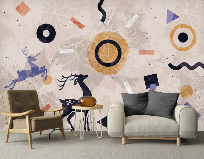 3D Deer In Musical Fantasy 2578 Wall Murals