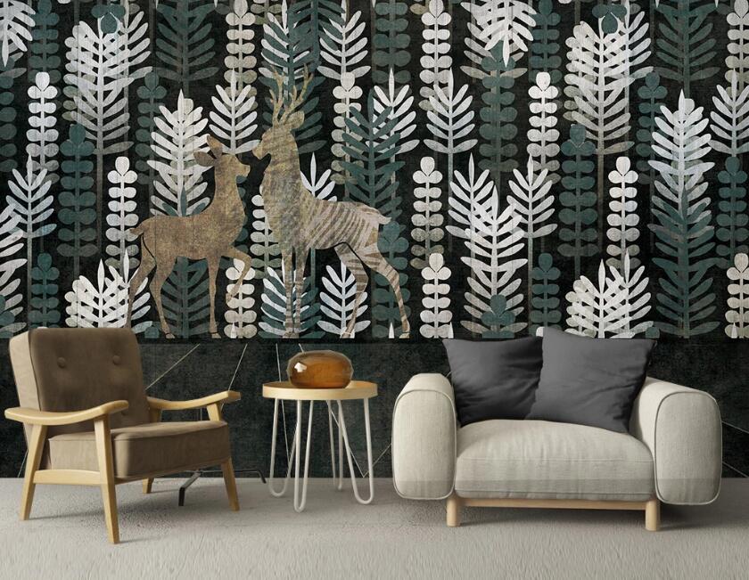 3D White And Green Hard Arranged Leaves 2567 Wall Murals