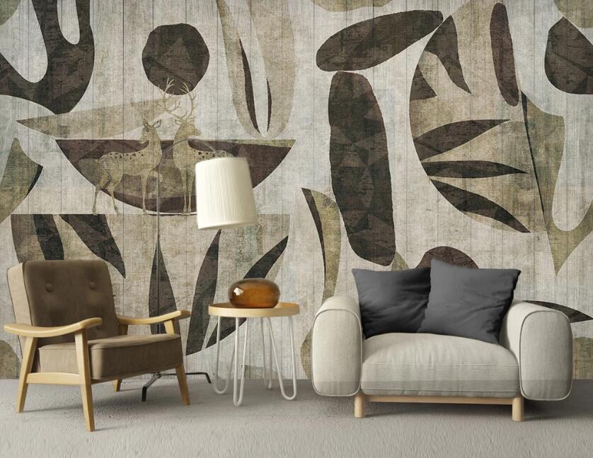 3D Brown Irregular Geometry 2564 Wall Murals