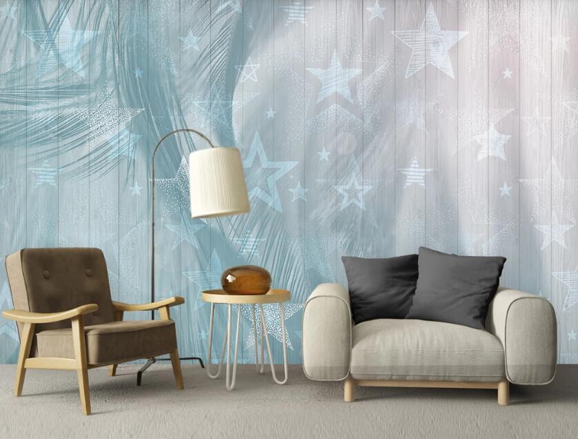 3D Blue Charm Stars 2484 Wall Murals