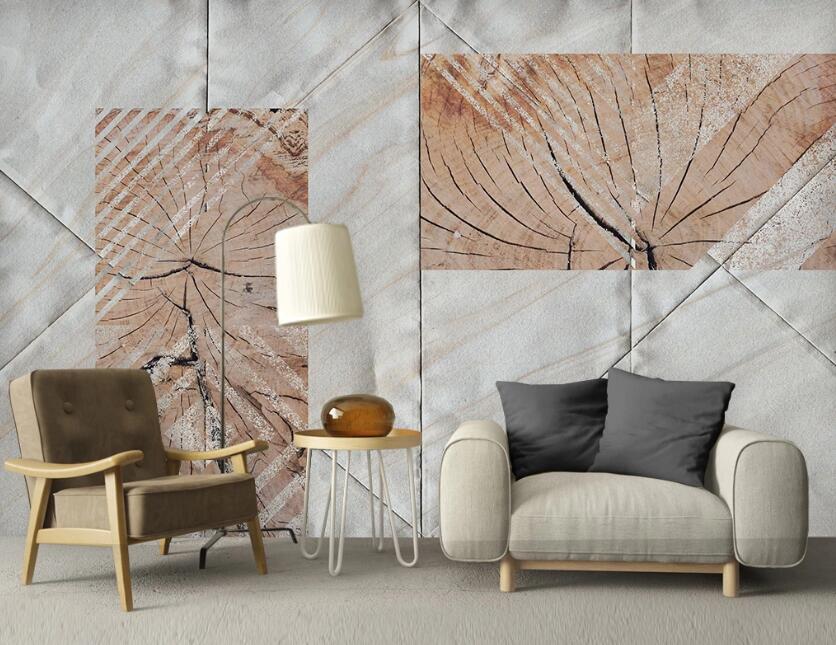 3D Brown And White Cracks 2465 Wall Murals