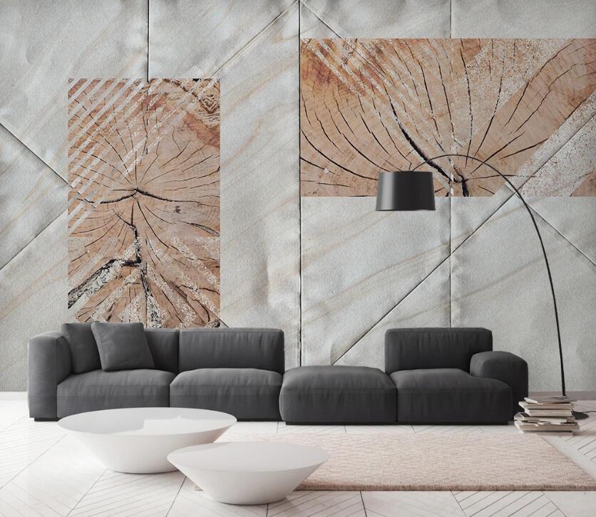 3D Brown And White Cracks 2465 Wall Murals
