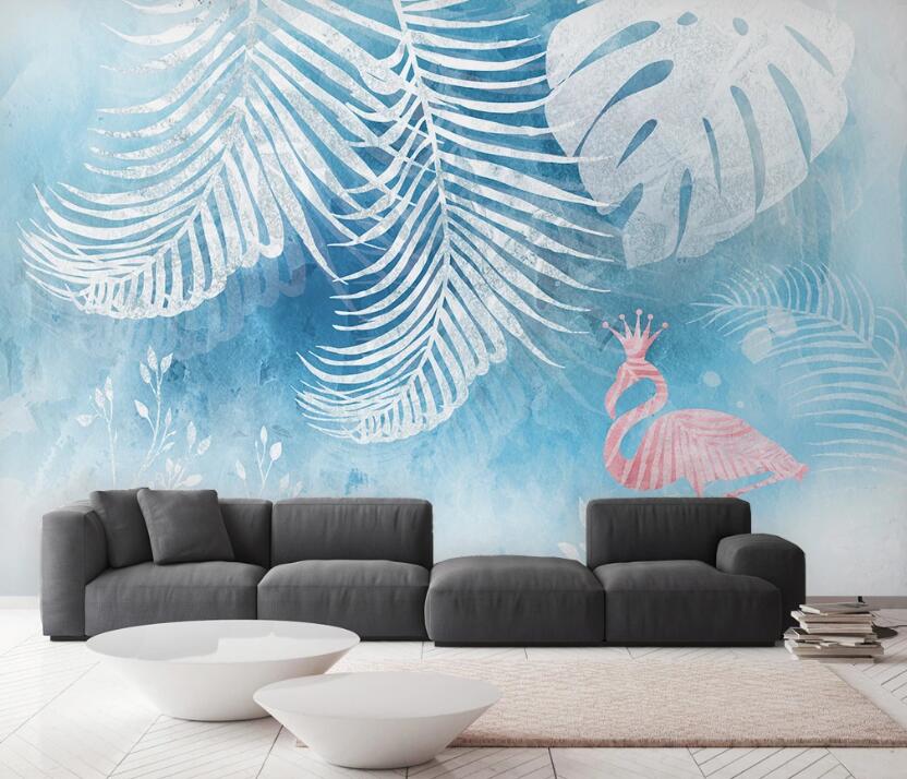 3D White Transparent Leaves 2450 Wall Murals