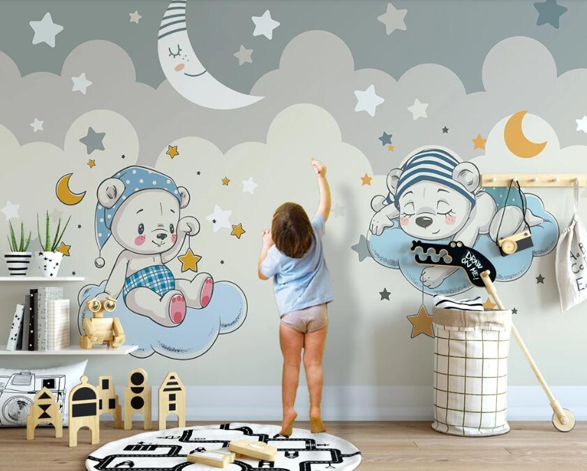 3D Dreaming Bears 2418 Wall Murals