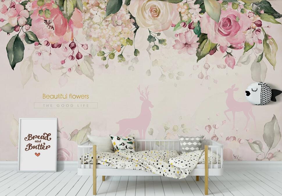 3D Playful Pink Mermaid 1138 Wall Murals