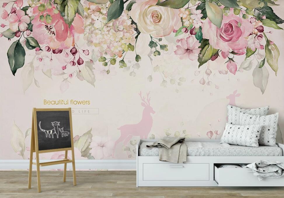 3D Playful Pink Mermaid 1138 Wall Murals