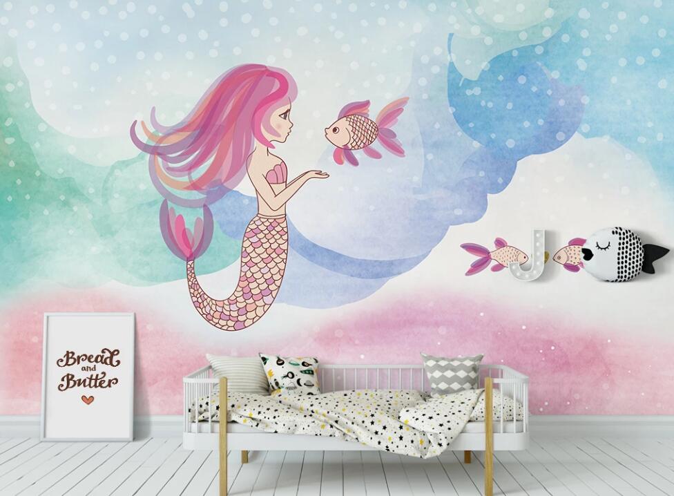 3D Innocent Mermaid 1132 Wall Murals
