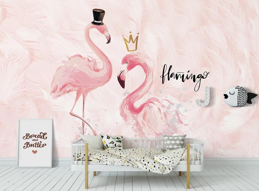 3D Dear Flamingos 1095 Wall Murals