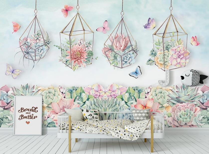 3D Geometric Flowers 1035 Wall Murals