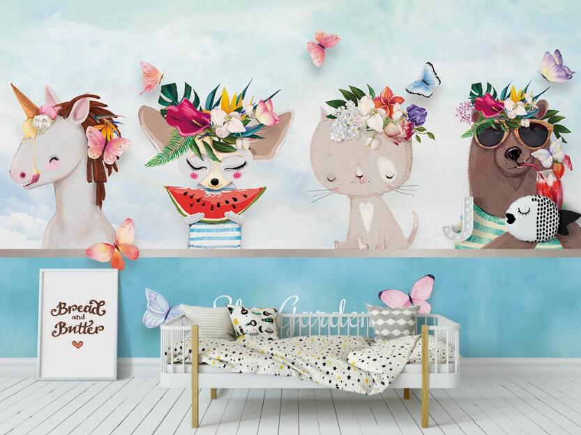3D Summer Animals 1033 Wall Murals