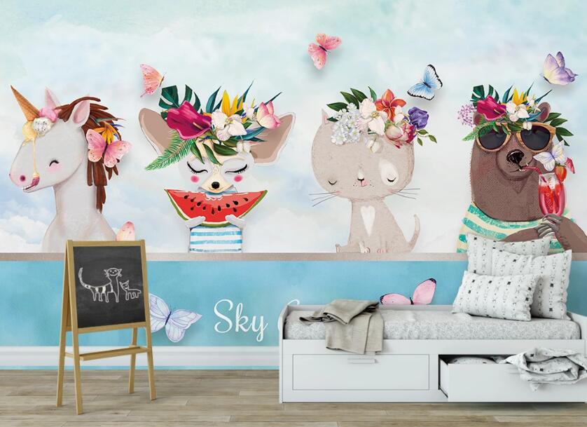 3D Summer Animals 1033 Wall Murals