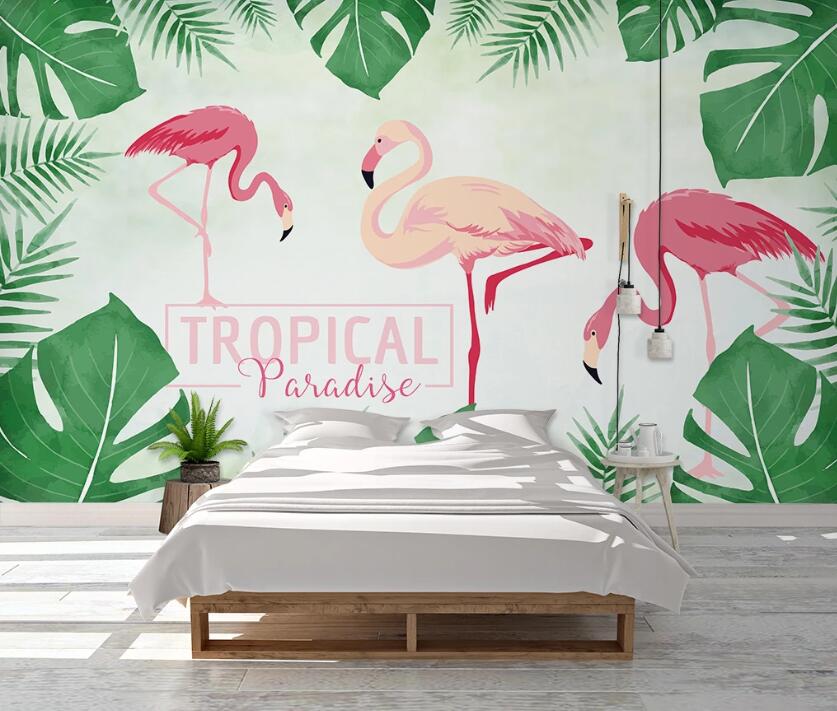 3D Theme Flamingos 1026 Wall Murals