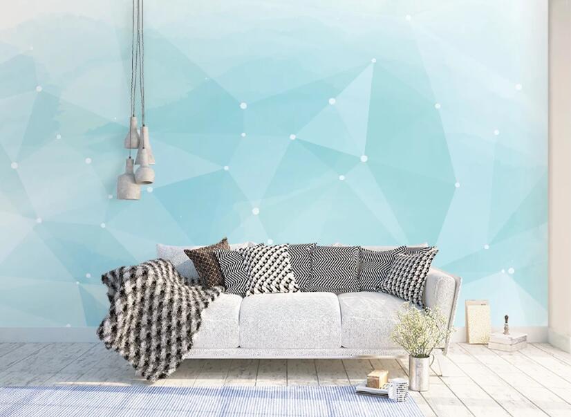 3D Light Blue Connection 1023 Wall Murals