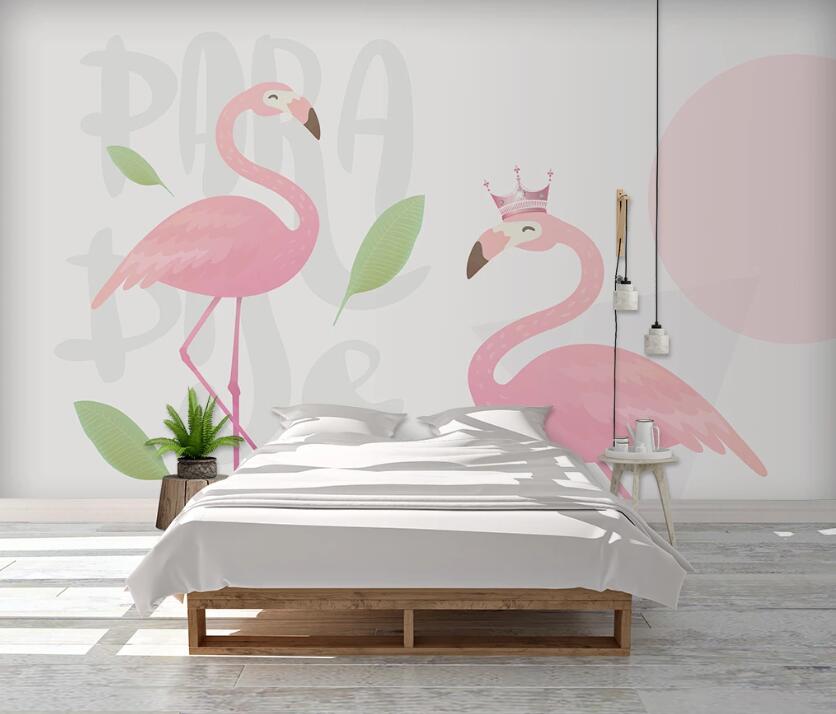 3D Noble Pink Flamingos 982 Wall Murals