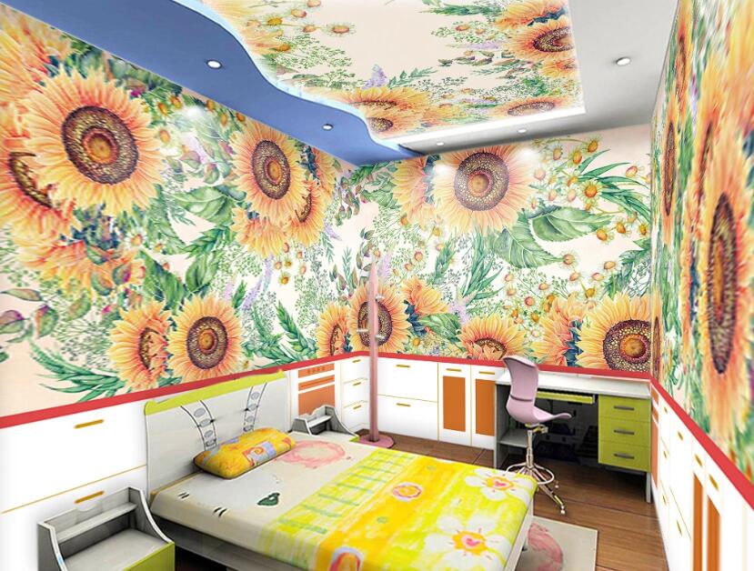 3D Warm Sunflower 977 Wall Murals
