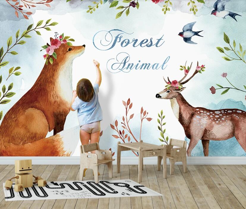 3D Forest Animals 968 Wall Murals