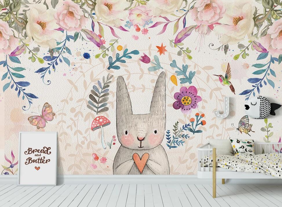 3D Garden Bunny 967 Wall Murals