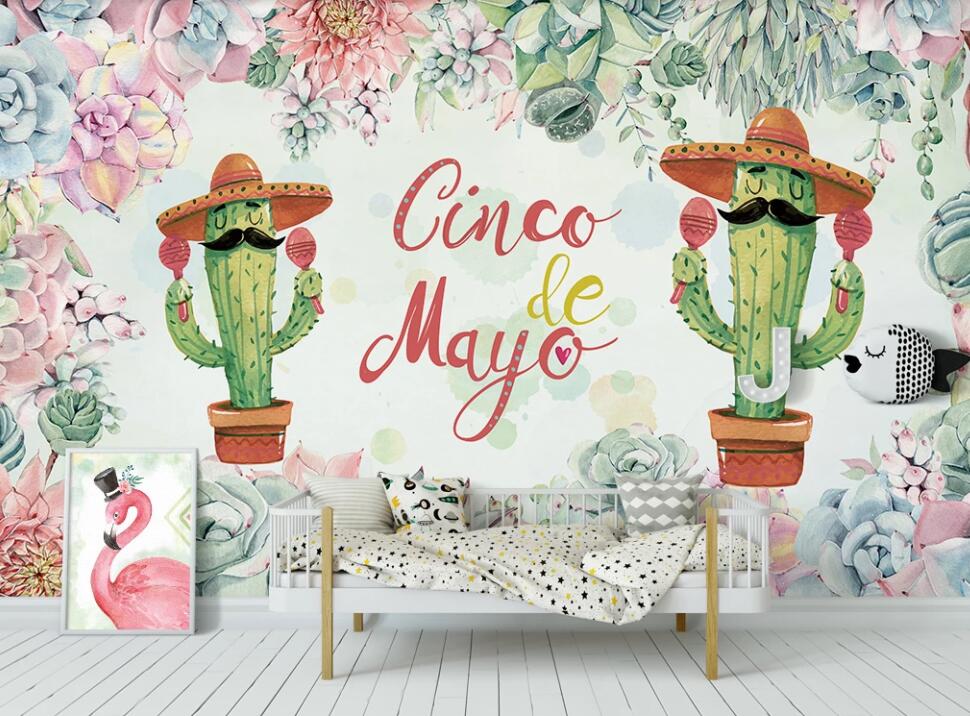 3D Gentleman Cactus 963 Wall Murals