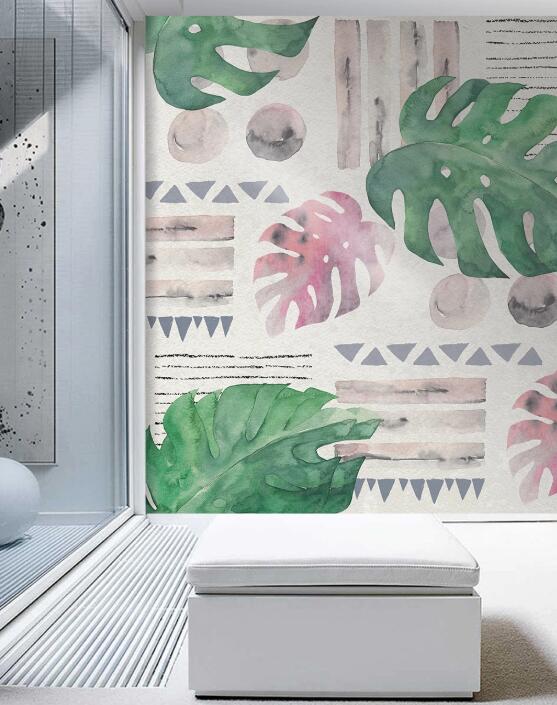 3D Two-color Lotus Leaf 1056 Wall Murals