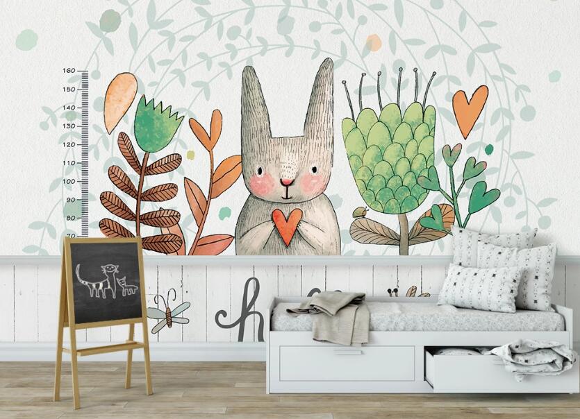 3D Love Bunny 962 Wall Murals