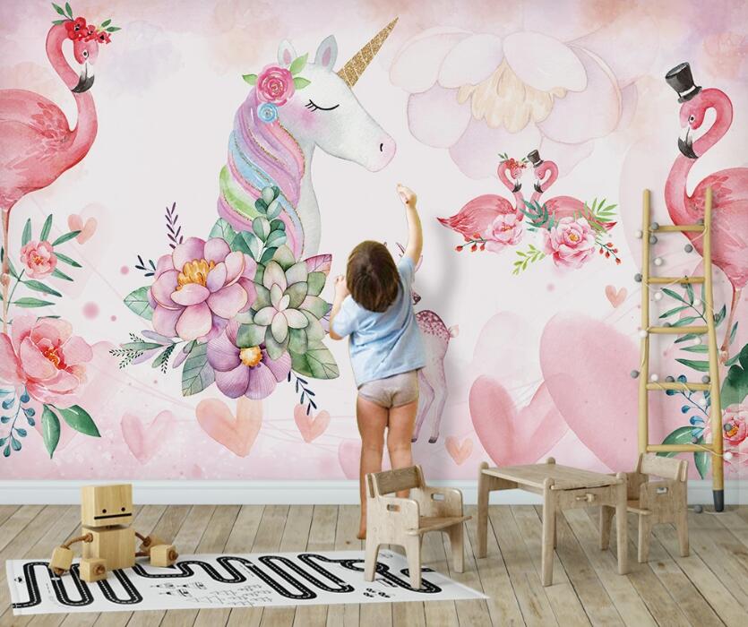 3D Pink Love World 946 Wall Murals