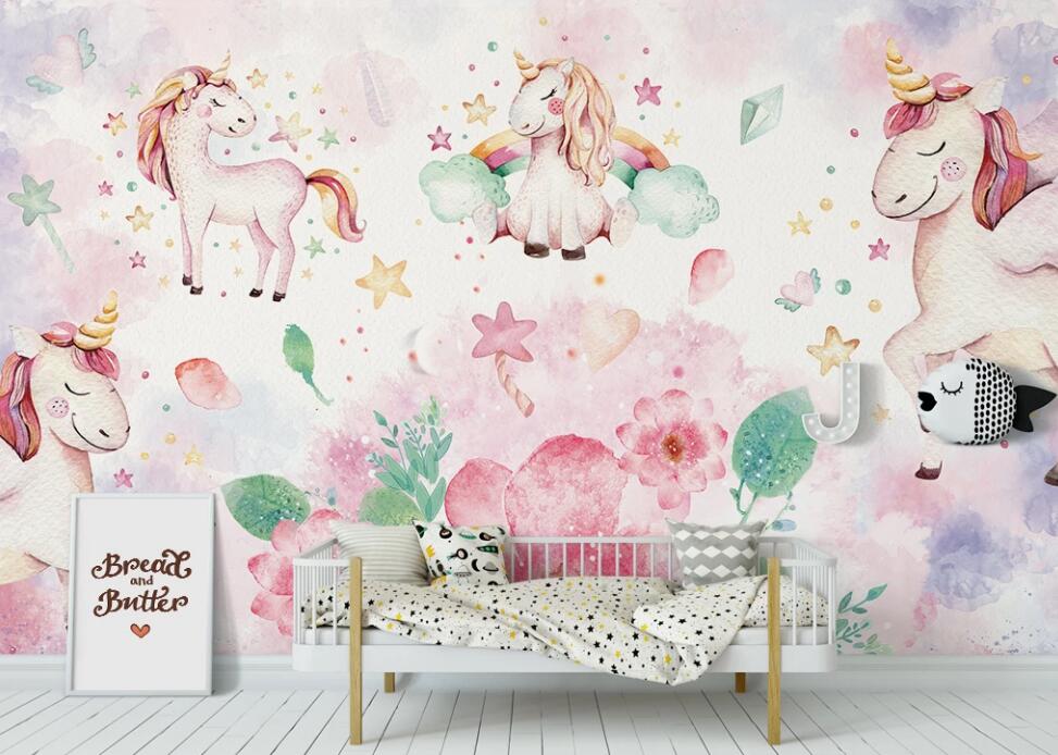 3D Happy Ponies 923 Wall Murals