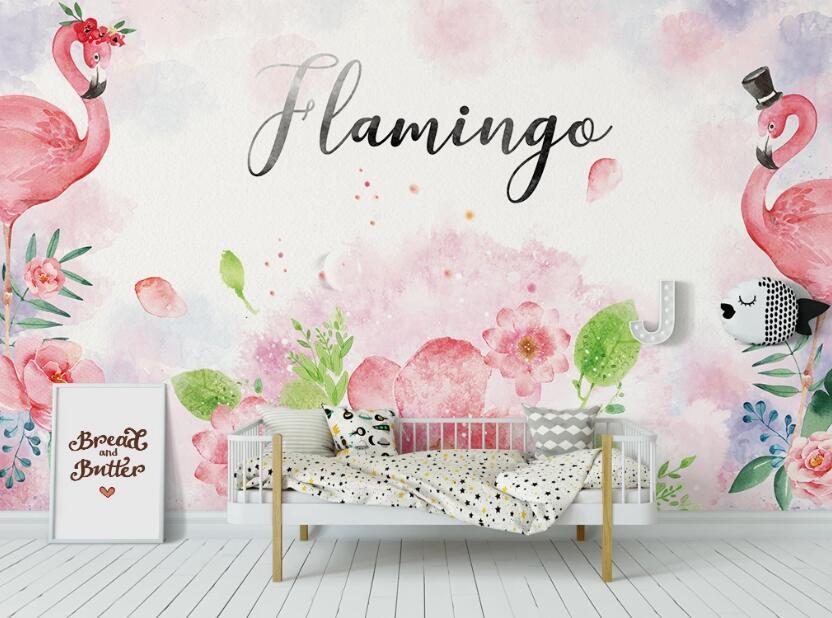3D Happy Flamingos 922 Wall Murals