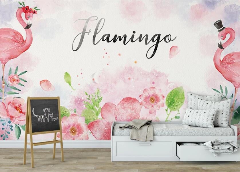 3D Happy Flamingos 922 Wall Murals
