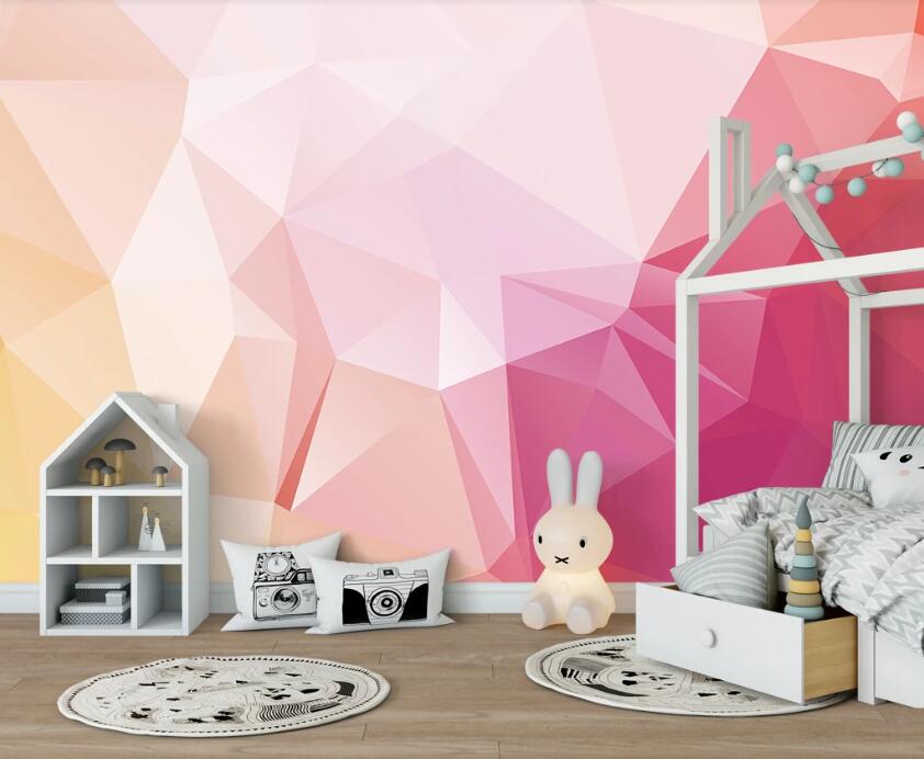 3D Pink Three-dimensional Shape 892 Wall Murals