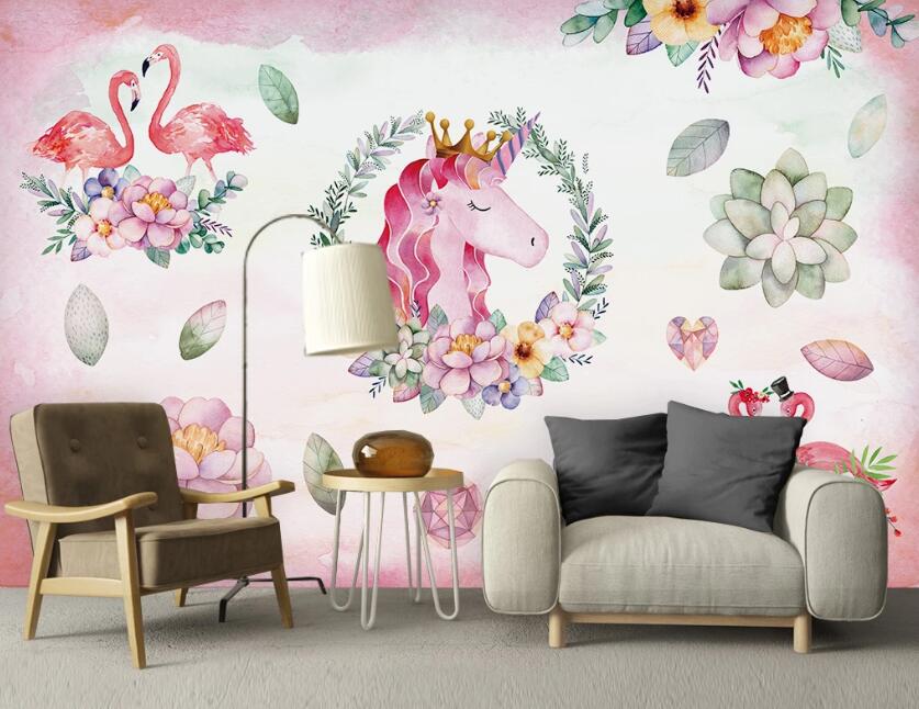 3D A Pink Horse 892 Wall Murals
