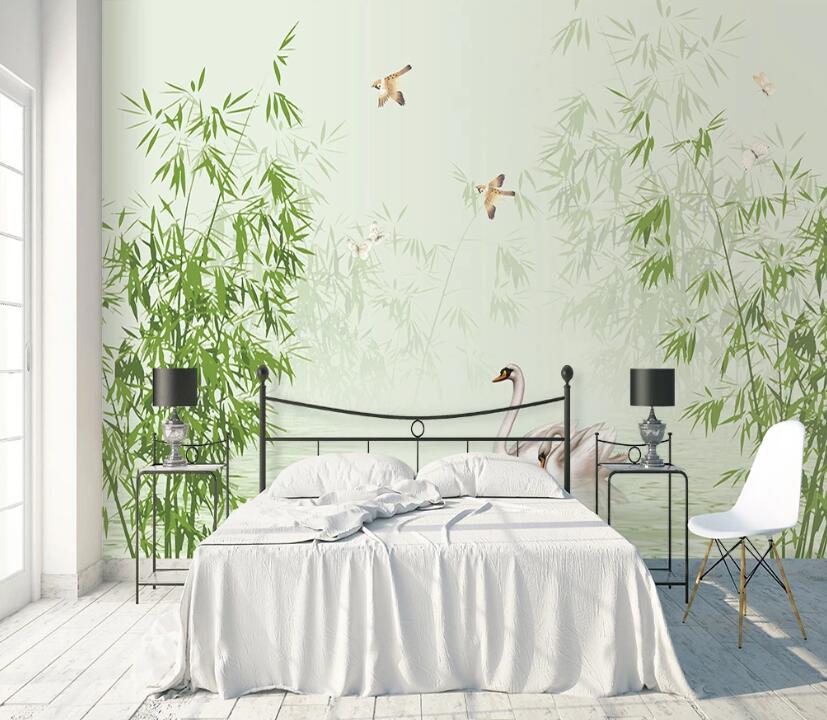 3D Green Bamboo Forest 1140 Wall Murals