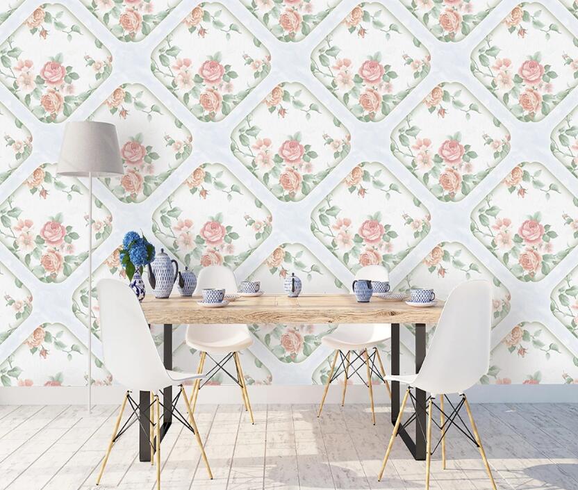 3D Square Arrangement Of Flowers 1104 Wall Murals