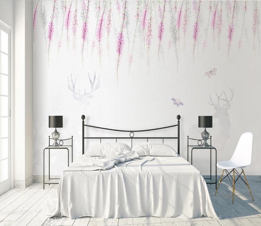 3D Purple Flower Strip 1089 Wall Murals