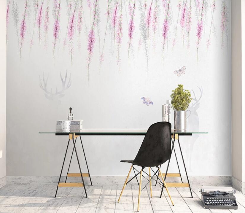 3D Purple Flower Strip 1089 Wall Murals