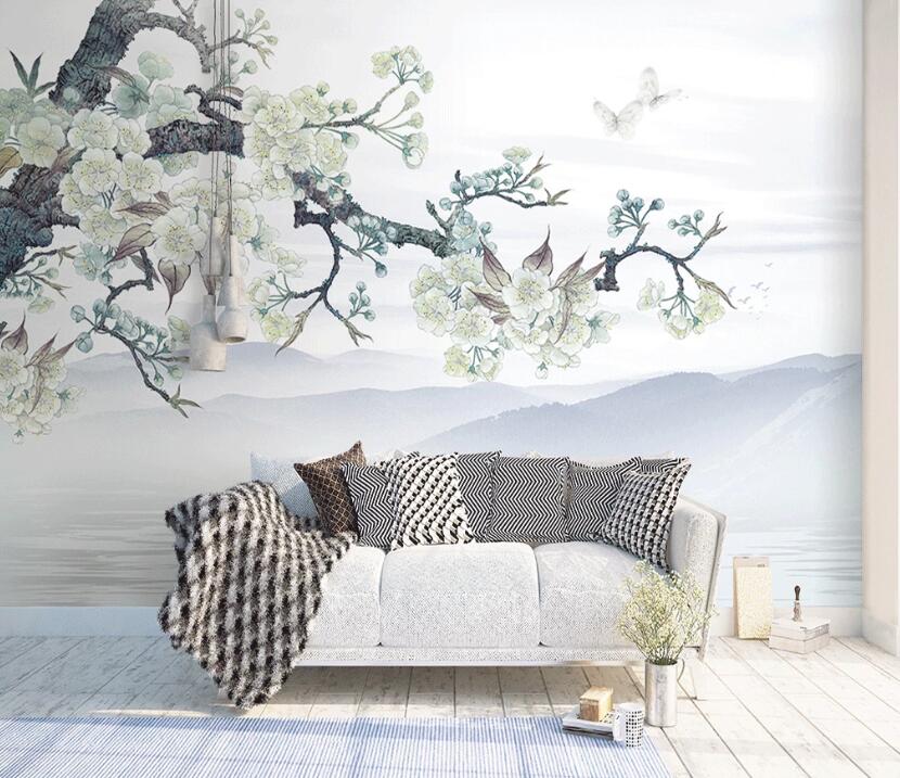 3D Branch Flower Cluster 915 Wall Murals