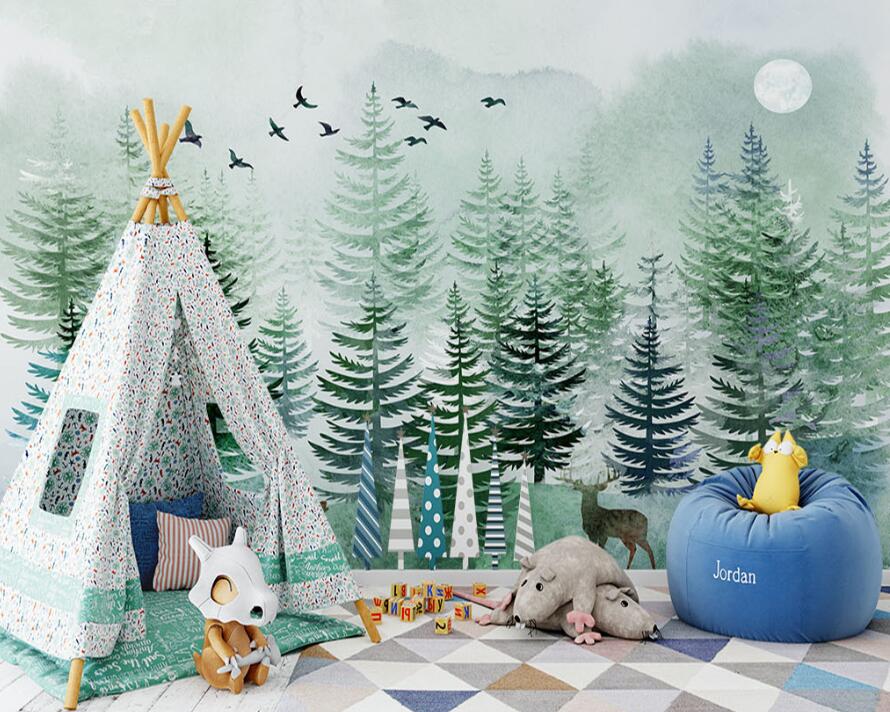 3D Beautiful Green Forest 873 Wall Murals