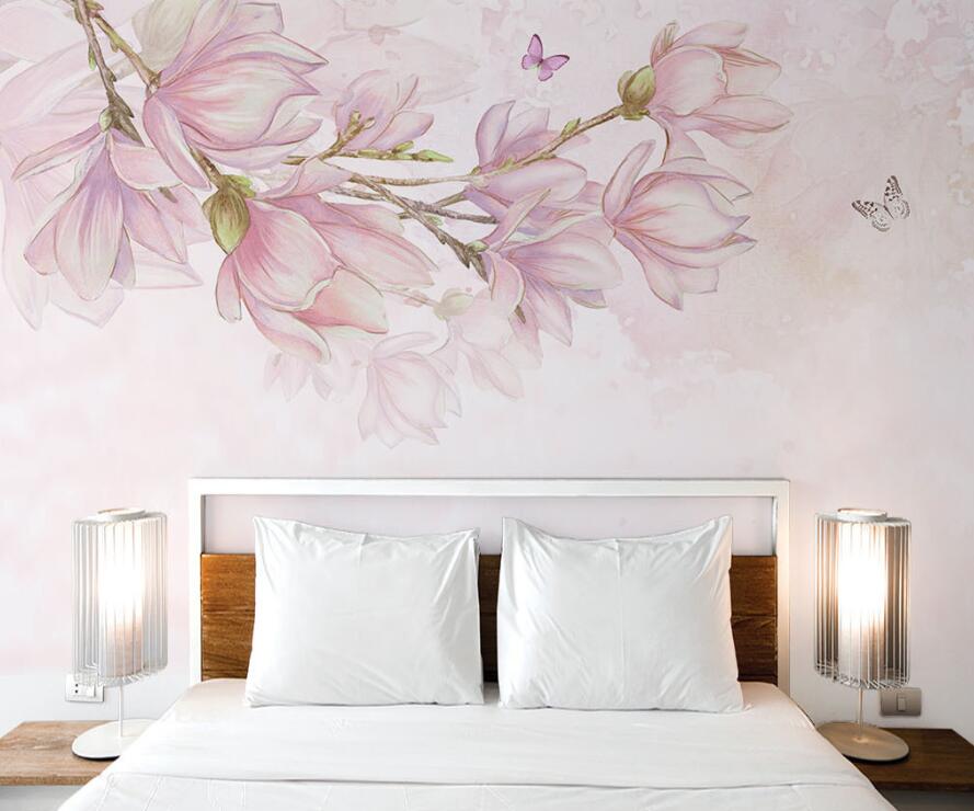 3D Pink Flowers 876 Wall Murals