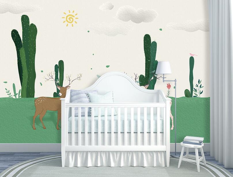 3D Meadow Cactus 861 Wall Murals