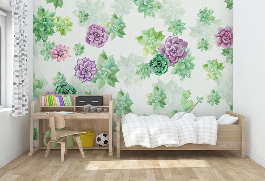 3D Three-color Flowers 050 Wall Murals
