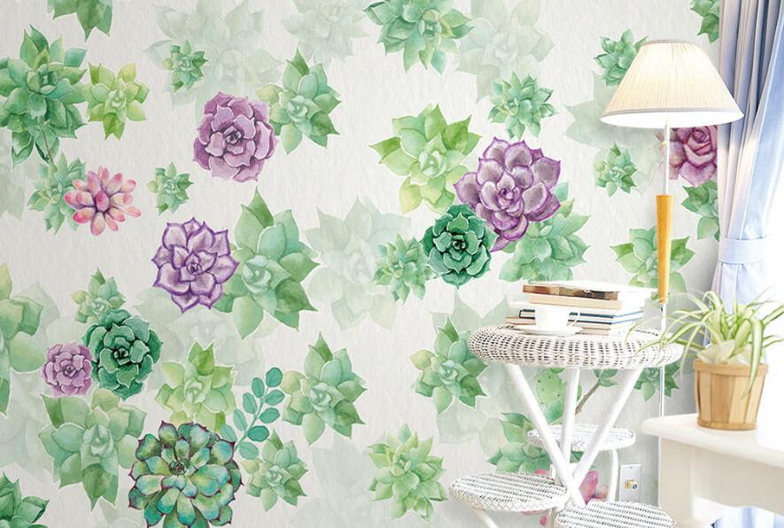 3D Three-color Flowers 050 Wall Murals