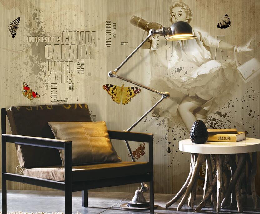 3D Running Girl 042 Wall Murals