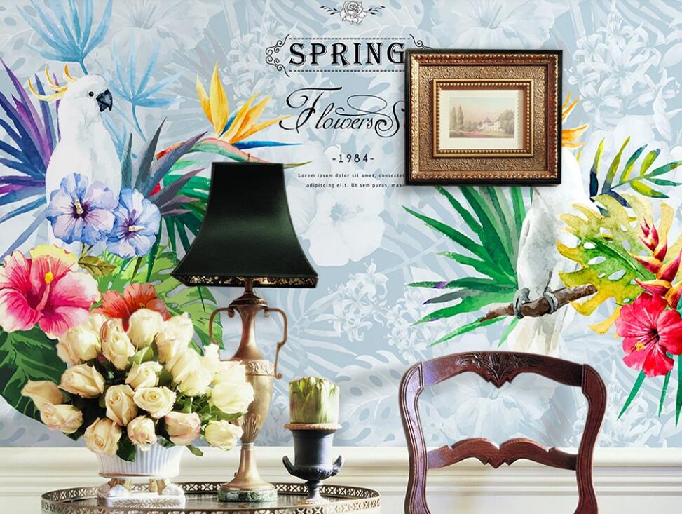 3D White Bird 038 Wall Murals