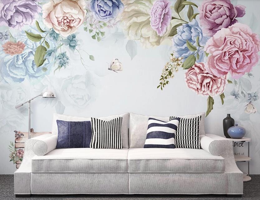 3D Colored Flowers 034 Wall Murals